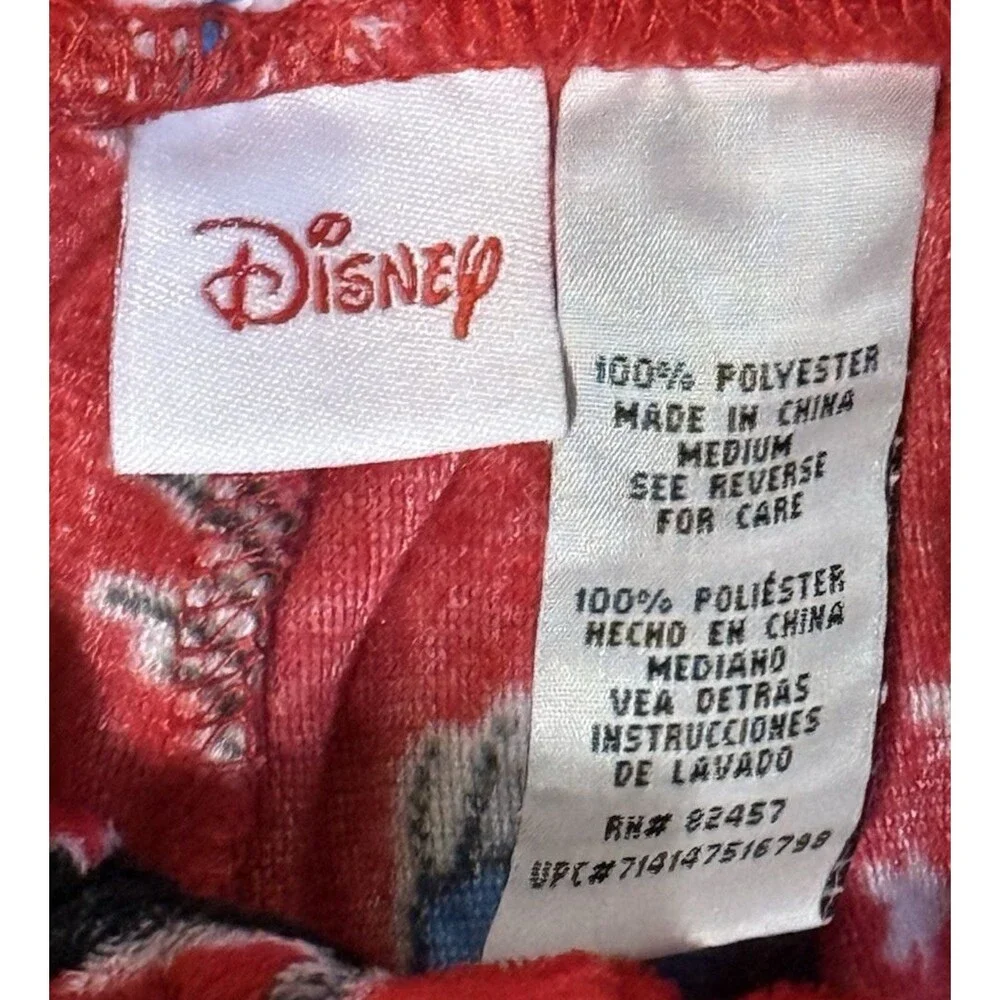 Disney Mickey Mouse Christmas Cozy Pajama Pants Women's Medium Red Elastic Waist